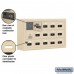Salsbury Cell Phone Storage Locker - with Front Access Panel - 3 Door High Unit (5 Inch Deep Compartments) - 15 A Doors (14 usable) - Sandstone - Surface Mounted - Resettable Combination Locks
